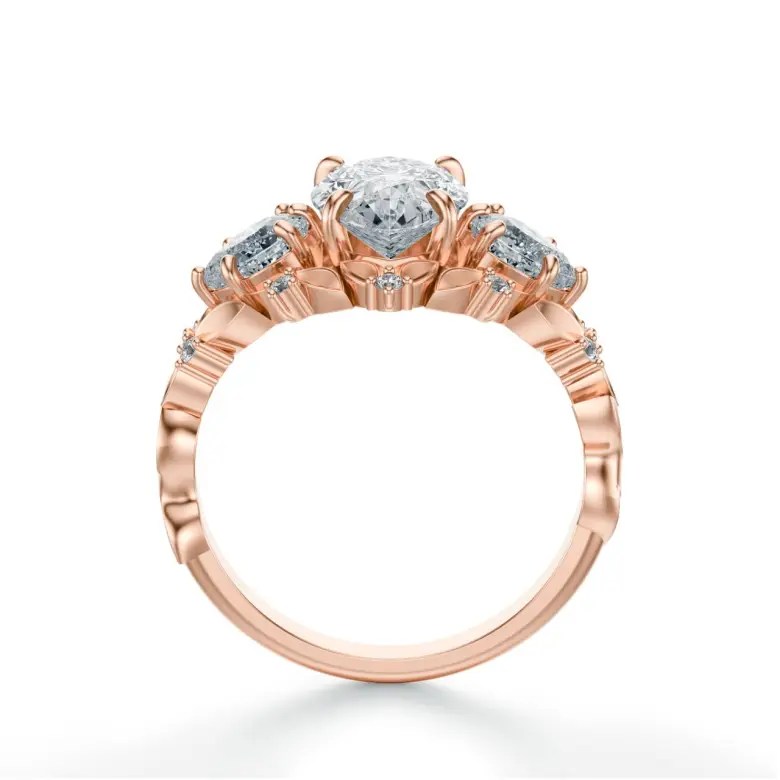 Pierścionek z diamentem gruszka różowe złoto SBPZ_051 Pierścionek z diamentem gruszka różowe złoto SBPZ_051